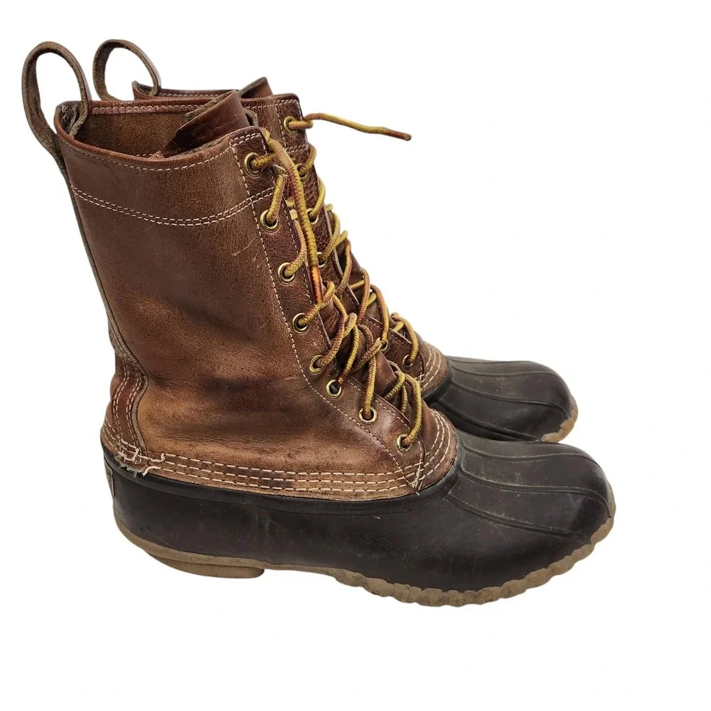 L.L. Bean Bean Boots Mens 9 Brown Leather Lace Up Waterproof Snow Winter